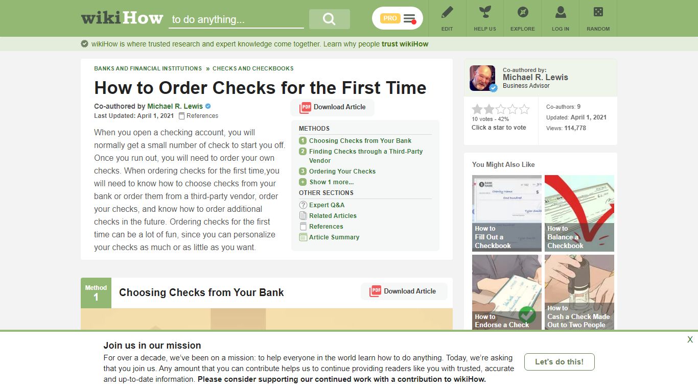 4 Ways to Order Checks for the First Time - wikiHow